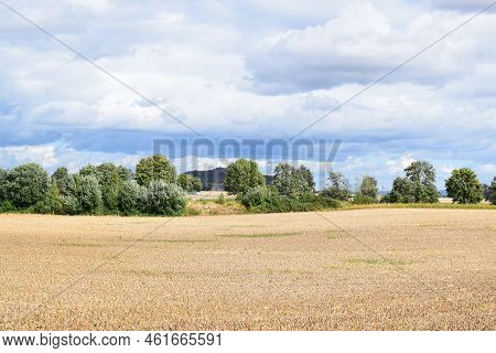 Wide Harvested Farmland In Summer, Eifel Near Mendig