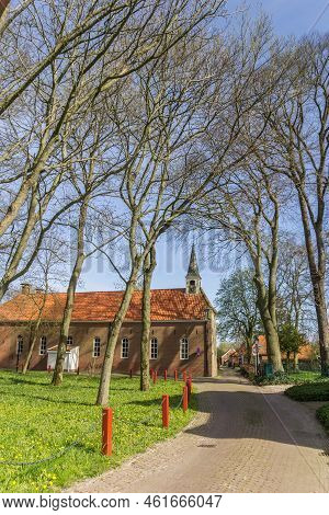 Historic Church In The Small Fortified Village Oudeschans, Netherlands