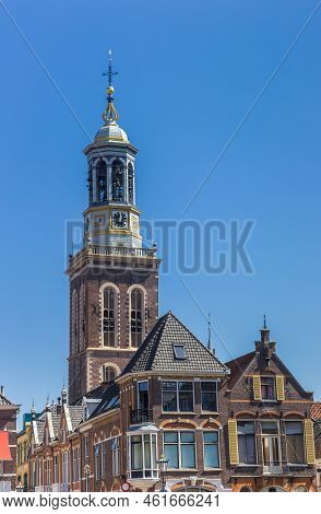 Old Houses And Historic Tower In Kampen, Netherlands