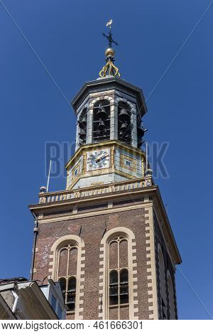 Historic Belfry Clock Tower In Kampen, Netherlands