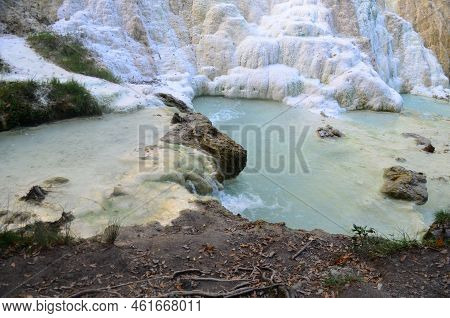 Murky Milky Waters Of Bagni Di San Felipa A Natural Hot Spring In Italy.
