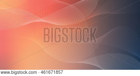 Blue, Orange And Brown Curving, Wavy Lines - Digitally Generated Futuristic Abstract 3d Geometric Gr