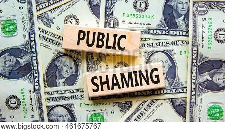 Public Shaming Symbol. Concept Words Public Shaming On Wooden Blocks On A Beautiful Background From 