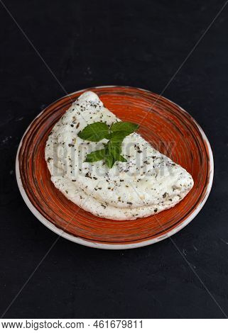 Homemade Halloumi From Goat Milk With The Addition Of Mesophilic Sourdough. White Cheese For Grillin