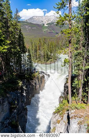 Sunwapta Falls Waterfall In Jasper National Park