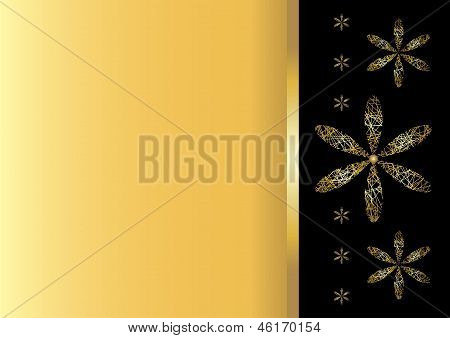Vector background con flores estilizadas de oro