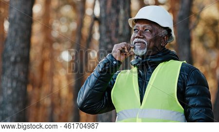 Elderly Forestry Engineer Professional Shares Experience Assesses Environment An Foreman Supervises 