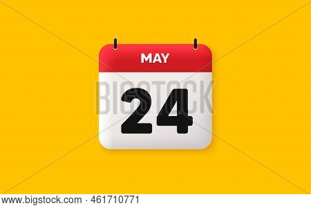 Calendar Date 3d Icon. 24th Day Of The Month Icon. Event Schedule Date. Meeting Appointment Time. Ag