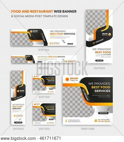 Food And Restaurant Web Banner And Social Media Post Template Design Standard Size