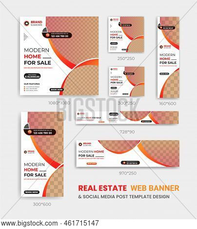 Real Estate Corporate Business Social Media And Web Banner Template Design Multiple Sizes