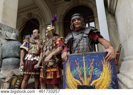 Bucharest, Romania - September 17, 2022: Ancient Roman Soldiers, Generals And Emperor During A Histo