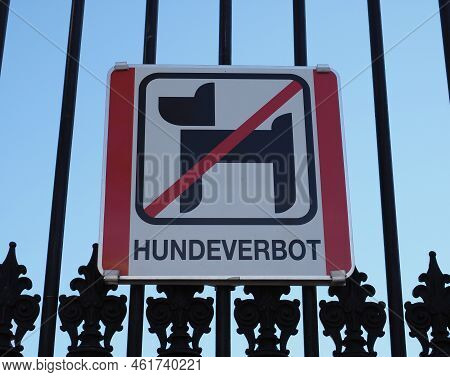 German Hundeverbot Translation No Dogs Allowed Sign
