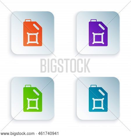 Color Canister For Motor Machine Oil Icon Isolated On White Background. Oil Gallon. Oil Change Servi