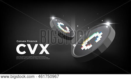 Convex Finance (cvx) Coin Banner. Cvx Coin Cryptocurrency Concept Banner Background.