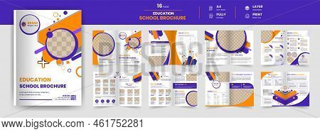 16 Page Modern New Year Education School Admission Brochure Company Profile And Annual Report Design