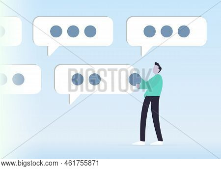 Sms Marketing Concept. Online Chat Messages, Digital Direct Text Marketing. Sms Specialist, Copywrit