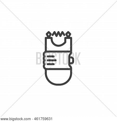 Stun Gun Line Icon. Linear Style Sign For Mobile Concept And Web Design. Electroshock Weapon Outline