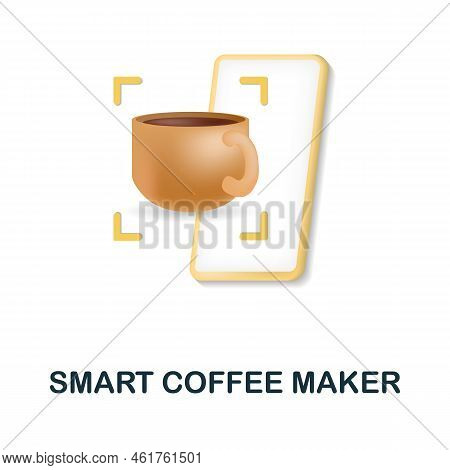 Smart Coffee Maker Icon. 3d Illustration From Internet Of Things Collection. Creative Smart Coffee M