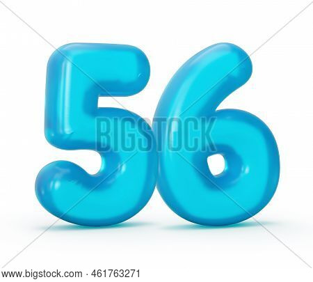 Blue Jelly Digit 56 Fifty Six Isolated On White Background Jelly Colorful Alphabets Numbers For Kids