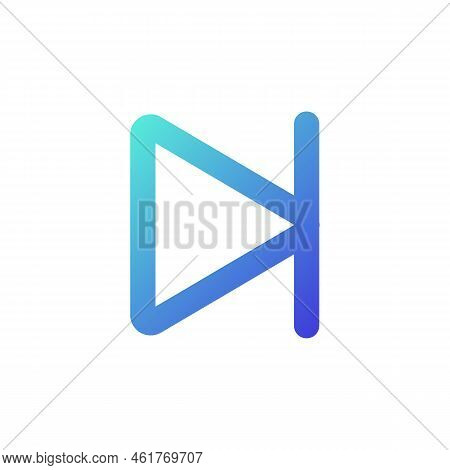 Skip To End Pixel Perfect Gradient Linear Ui Icon. Multimedia Player Control. Move Forward. Line Col