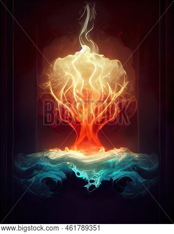 Energy Crisis, Indsutry Becoming A Atomic Bomb, Abstract Illustration - Concept