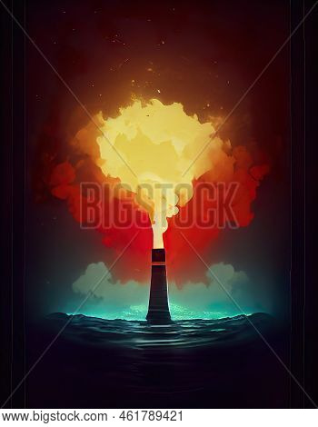 Gas And Industry Destroying The World, Energy Crisis Becoming Fire - Concept