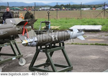 Ostrava, Czechia - September 17, 2022: Gps Guided Bomb Gbu-38 Of German Air Force (luftwaffe) Muniti