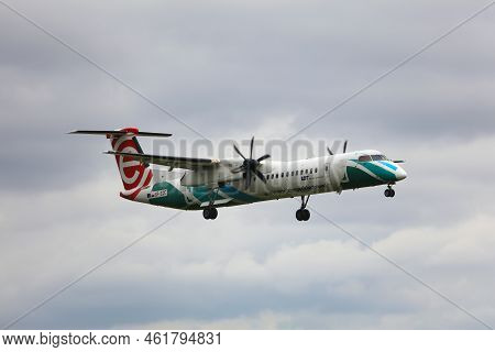 Ostrava, Czechia - September 17, 2022: Lot Polish Airlines Turboprop Regional Aircraft Bombardier Da
