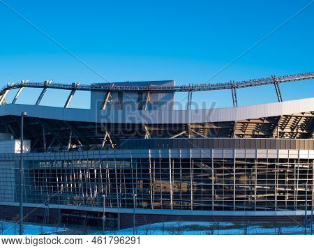 Sunrise Over Invesco Field In Denver, Colorado.