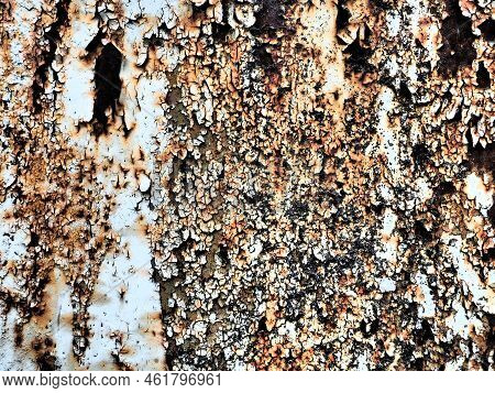 A Closeup Shot Of A Rusty Metal Surface. Corosion.