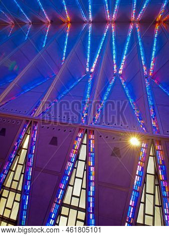 Interior Of Air Force Chapel In Colorado Springs, Colorado.