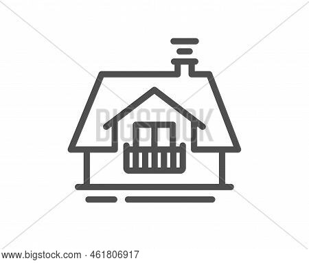 Balcony Line Icon. Building Balconet Sign. Apartment Terrace Symbol. Quality Design Element. Linear 
