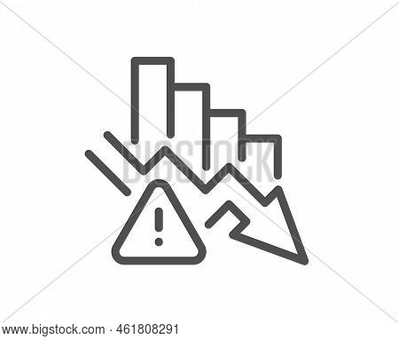 Deflation Line Icon. Economic Crisis Sign. Income Reduction Symbol. Quality Design Element. Linear S
