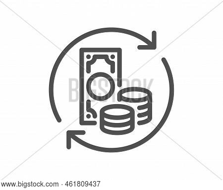 Change Money Line Icon. Currency Exchange Sign. Transfer Payment Symbol. Quality Design Element. Lin
