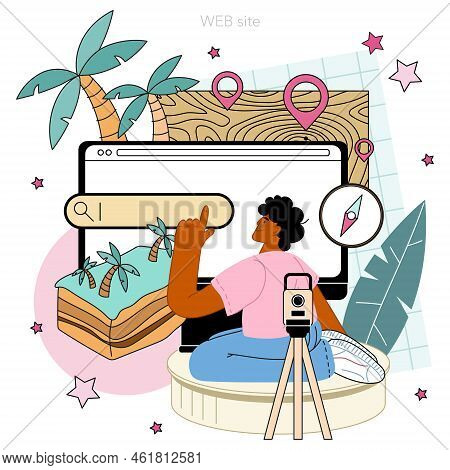 Geophysicist Online Service Or Platform. Scientist Study Structure