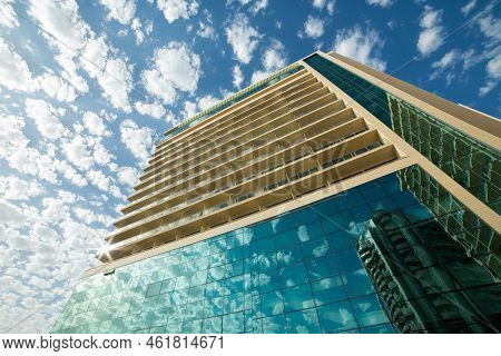 Sochi; Russia - September 18; 2022 Facade Of The Pullman Hotel. The Pullman Hotel Against A Sky With