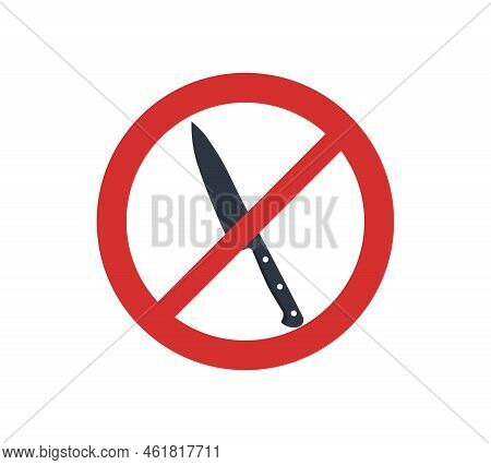 Prohibition Against Carrying A Knife Vector Icon.