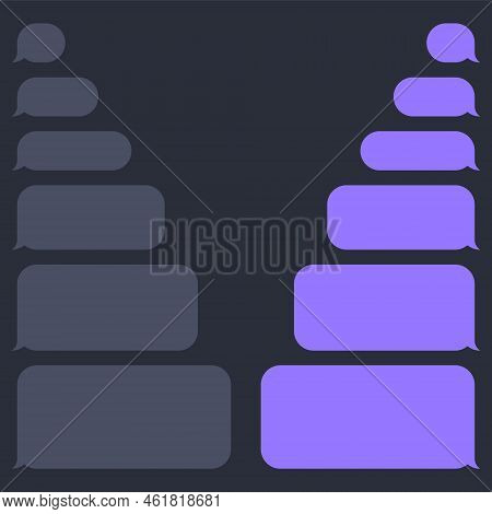 Blank Various Message Bubbles. Chat Or Messenger Speech Bubble. Sms Text Frame. Short Message Sendin