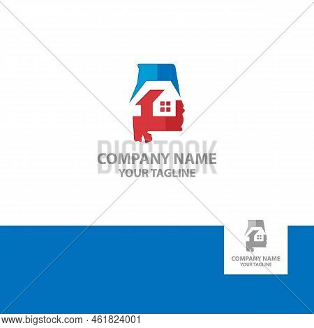 Alabama Real Estate Logo.simple Silhouette Map In The Round.eps 10