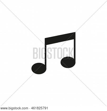Black Note Icon. Line Silhouette. Music Festival. Clipart Image. Music Symbol. Vector Illustration. 