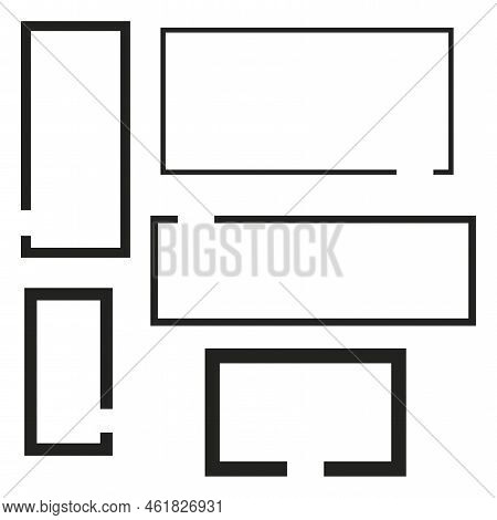 Broken Rectangles. Edge Frame. Vector Illustration. Stock Image.