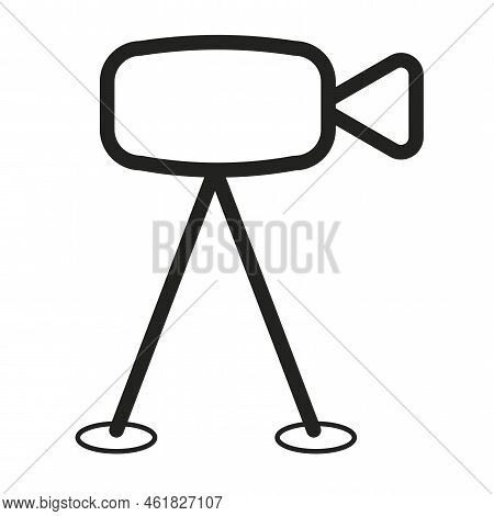 Movie Camera Icon. Vector Illustration. Stock Image.
