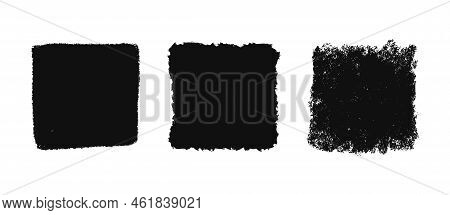Grunge Square Template Backgrounds. Hand Drawn Rectangular Shapes. Dirty Grunge Design Frames. Chalk