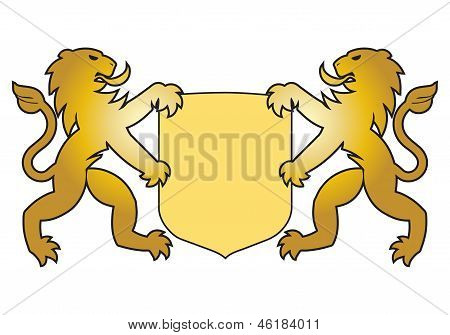 Two Lion Hold Shield