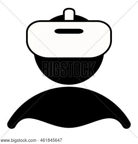 Avatar Icon Of Person Wearing Hmd Xr Vr Ar Mr Headset For Education Or Business In The Metaverse Mul