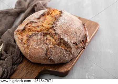 Cornbread Is Bread Containing Cornmeal, Corn Flour. Portuguese Corn Bread Broa.