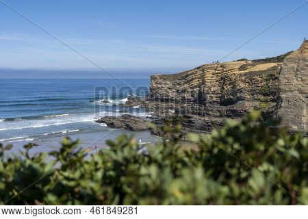 Beautiful Cliff In Alentejo. Zambujeira Beach In Zambujeira Do Mar, Portugal.