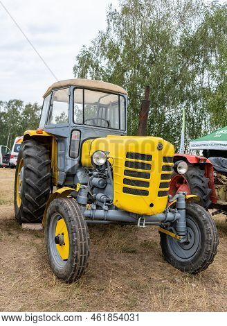 Hodonin - Panov, Czech Republic - July 20, 2022 Exhibition Of Historic Tractors Czech-made Tractor Z
