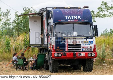 Hodonin - Panov, Czech Republic - July 20, 2022 Introduction Of One Tatra Car, Which Took Part In Th