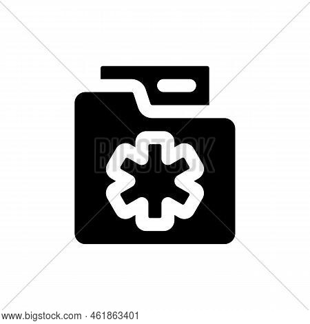 Medical History Black Glyph Ui Icon. Patient Anamnesis. Disease Information. User Interface Design. 